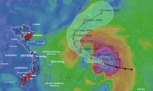 Bão Fung-Wong mạnh cấp 15, dự báo ngày mai vào Biển Đông
